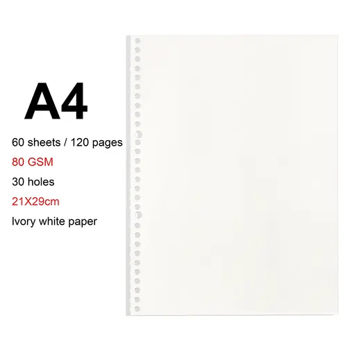 A4/B5/A5 Loose Leaf Refill Binder Notebook Blank/Line/Grid/Cornell Replacable Metal Ring Office&School Supplies Stationery - Image 20