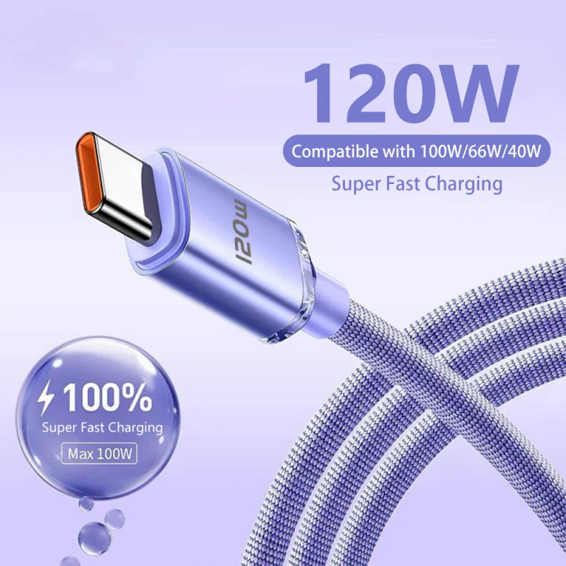 

6A USB C Cable 120W USB Type C Cable Fast Charging Wire For Huawei Data Cord USB Cable C Charger For Huawei Samsung Xiaomi