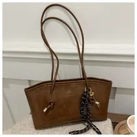 Trend PU Leather Work Shoulder Bag Large Capacity Simple Female Crossbody Bag Solid Color Commuting Bag Women Female
