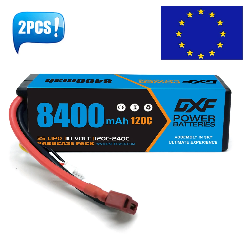 (Eu)Dxf Lipo 3S 11.1V Batteria 8400Mah 120C Grafene Racing Series Hardcase Per Rc Car Truck Evader Bx Truggy 1/8 Buggy Boat