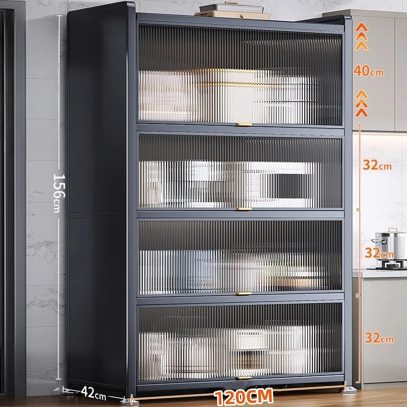 Modern Metal Kitchen Cabinets Multi-layer Storage Cabinet Floor Racks Multifunctional Muebles De Cocina Furniture ZT50KC 6