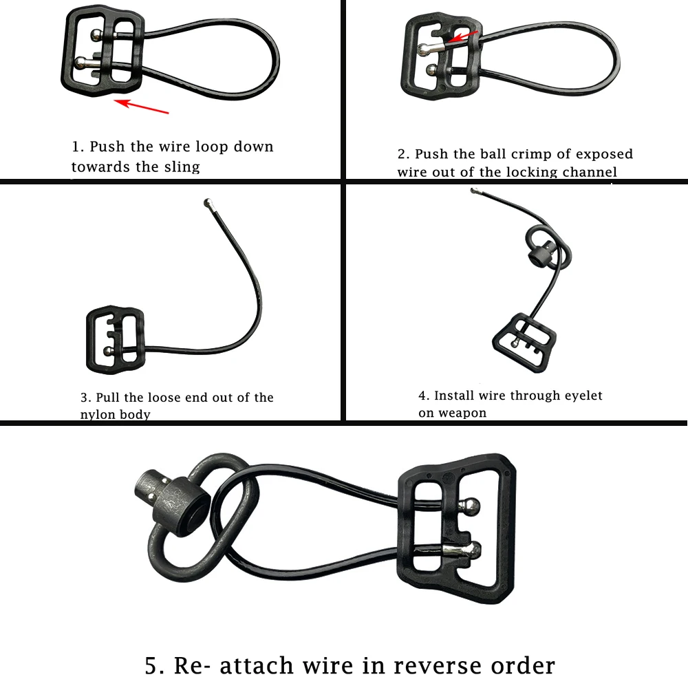 Sling Swivel Adapter Sling Swivel Mount Tactical Sling Adapter Sling Adapter Sling Attachment Adapter Tactical Gear Universal Wire Loop U Loop Sling Hooks Connection Buckle 1" & 1.25" Wide Slings