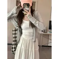 Bla Modal Cotton Thin Air Conditioned Open Cardigan Women's Summer Trendy Lazy Sle Small awl Faionable ort Coat