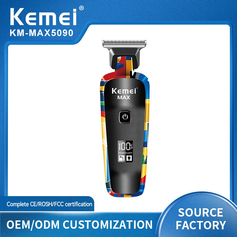 Hair Clipper Kemei Electric Clippers Fashion Graffiti USB Shaving Electric Pusher LED LCD Digital Display Professional