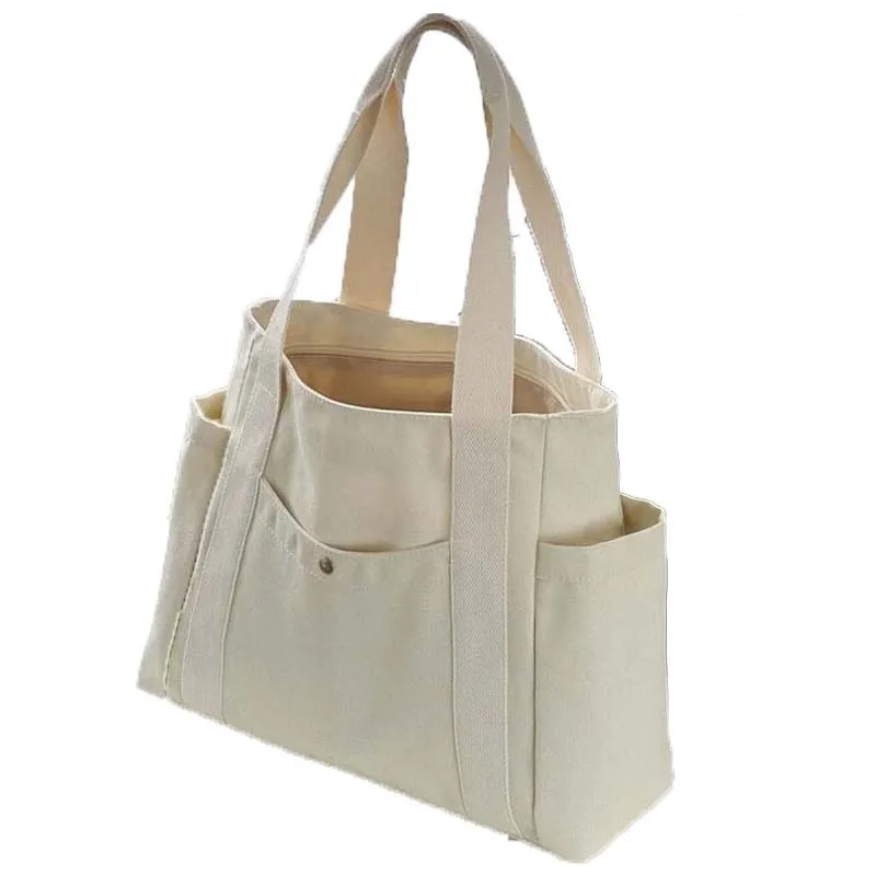 Mavis Tailored Tote カジュアル Solid Color Canvas Tote Bag Casual Versatile Handbag For