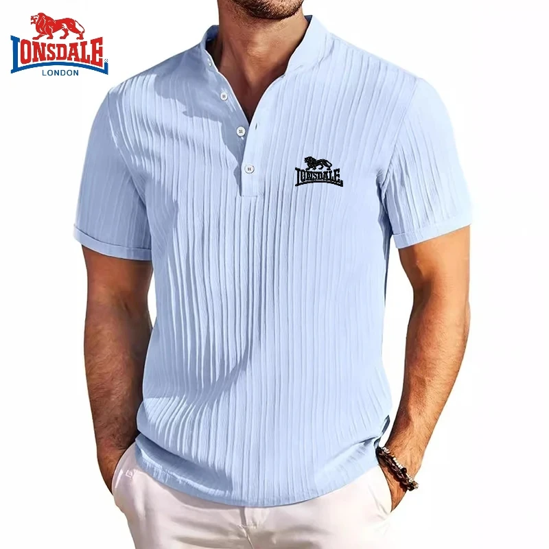 New Men's Embroidered Brand Striped Short Sleeved Henry Polo Shirt Summer Trend Luxury Fashion Casual Breathable T-shirt Top 15 Sd83b8a0891ff4b7d9282cc71add8d073J