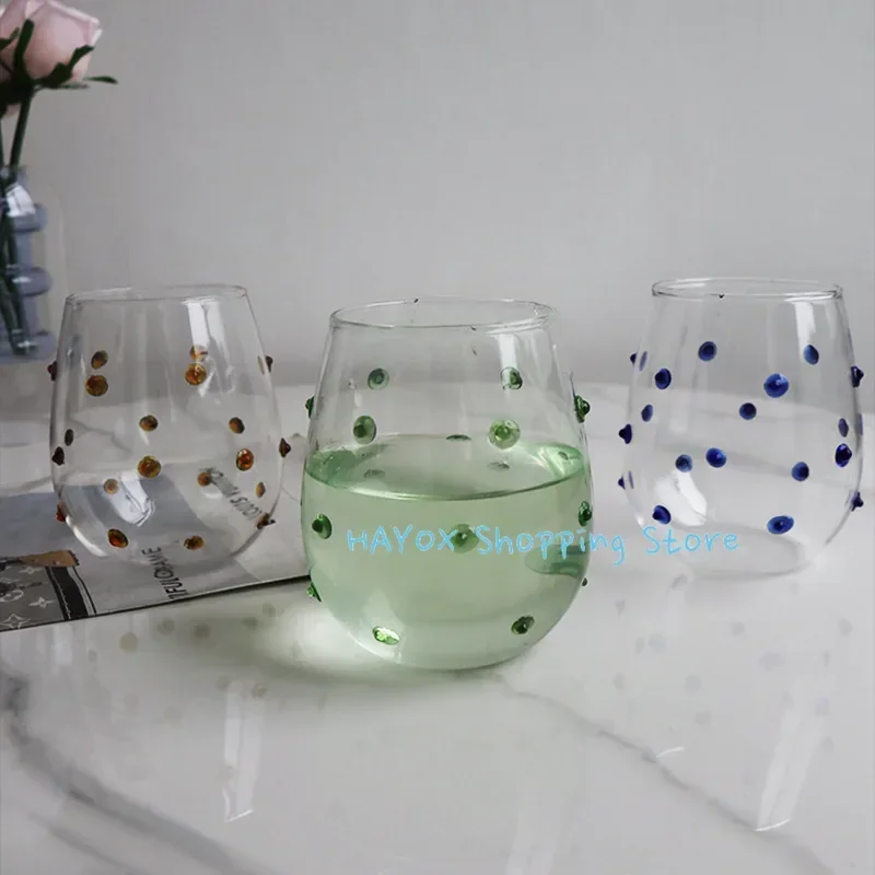Irregular Dots Glass Design Mug,Milk Coffee Creative Decor Cup,drinking glasses set,crystal glass cup,bubble glass cup,square glass mug,double wall glass mug