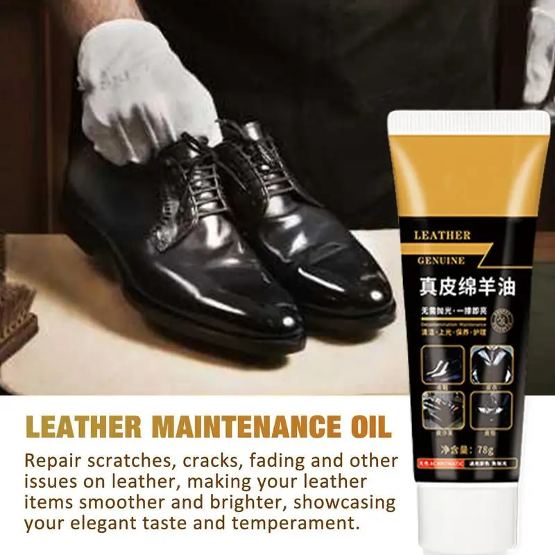 

Leather Sheep Oil 78g Restoration Sheep Oil Leather Oil Leather Cleaner Scratch Repair for Leather Bags Couches Jackets Boots