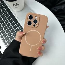 Vibrant Fluorescent Liquid Silicone Magnetic Case with Magsafe Compatibility - iPhone 12 Pro (Desert Gold)