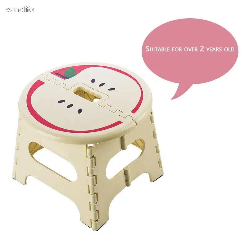 Folding stool plastic portable non-slip family adult children small chair outdoor portable thick Maza small bench