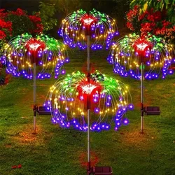 Enchanting Outdoor LED Solar Firework Lights - Waterproof Garden Fairy Decoration Lamp (60LED Colorful)