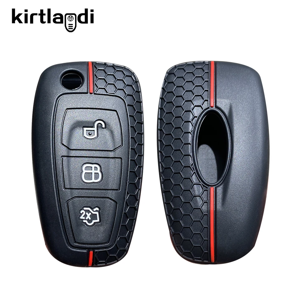Custodia Chiave Auto In Lega Di Zinco Per Ford Focus Fiesta Galaxy Kuga Mondeo - Guscio Protettivo Con Pulsanti Silicone