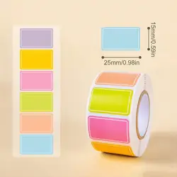 Vibrant Adhesive Rectangle Labels - 500 Pack of Removable Colored Name Tags (1 roll)
