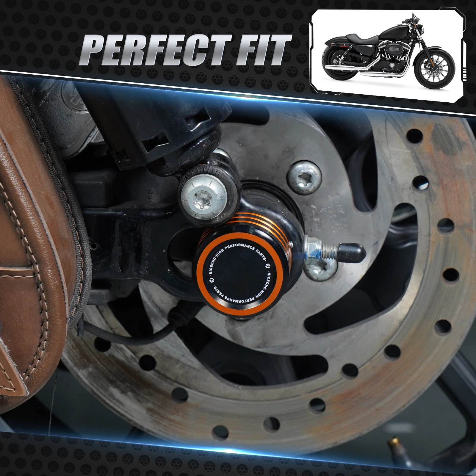 Hinterachsmutterabdeckungen für Harley Sportster XL 883 1200 Iron 883 XL883N Iron 1200 XL1200NS Forty Eight XL1200X Roadster 2005–2022 – Detail 3