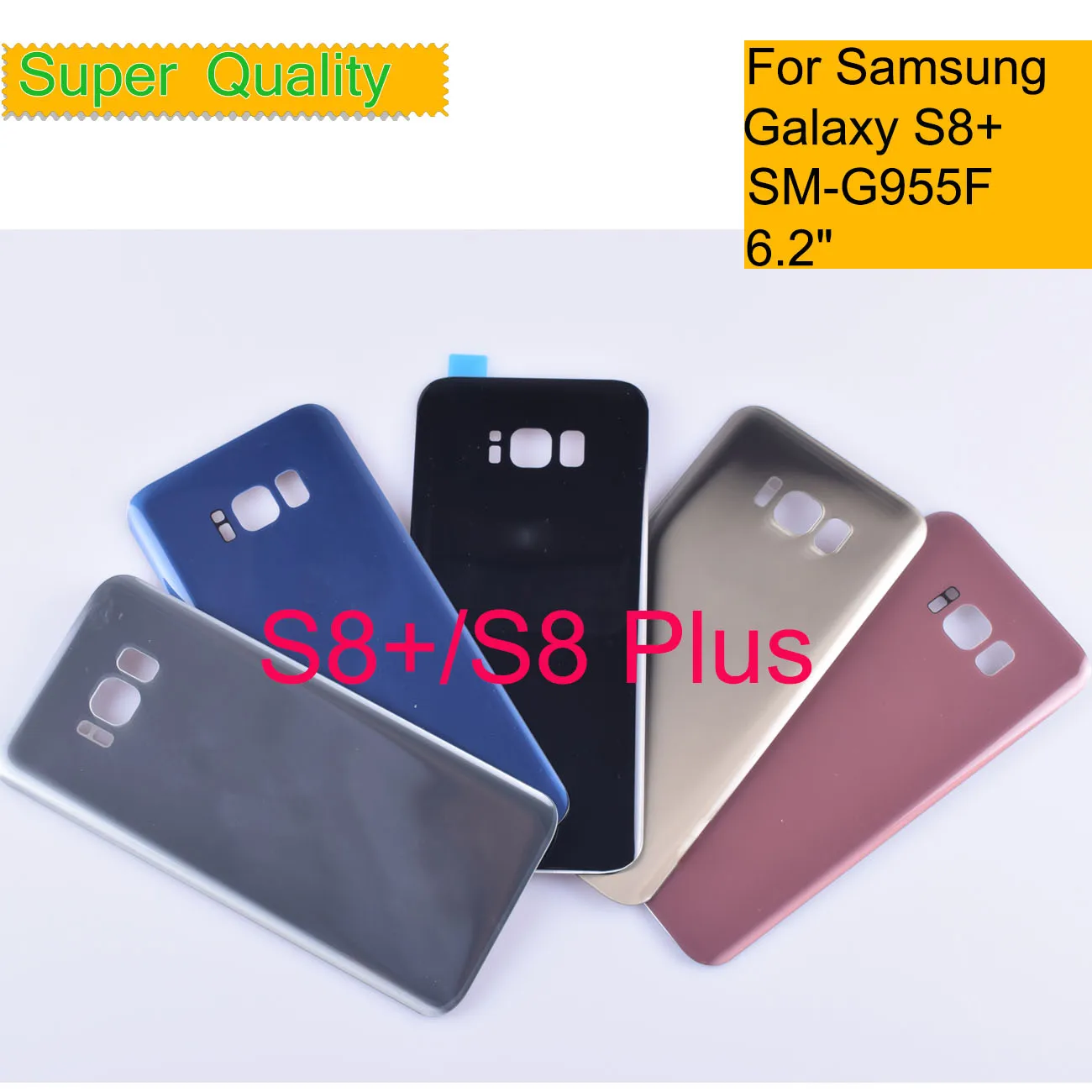 

10Pcs/Lot For Samsung Galaxy S8 Plus G955 S8+ Housing Battery Back Cover Door Rear Case Chassis Shell With Camera Lens