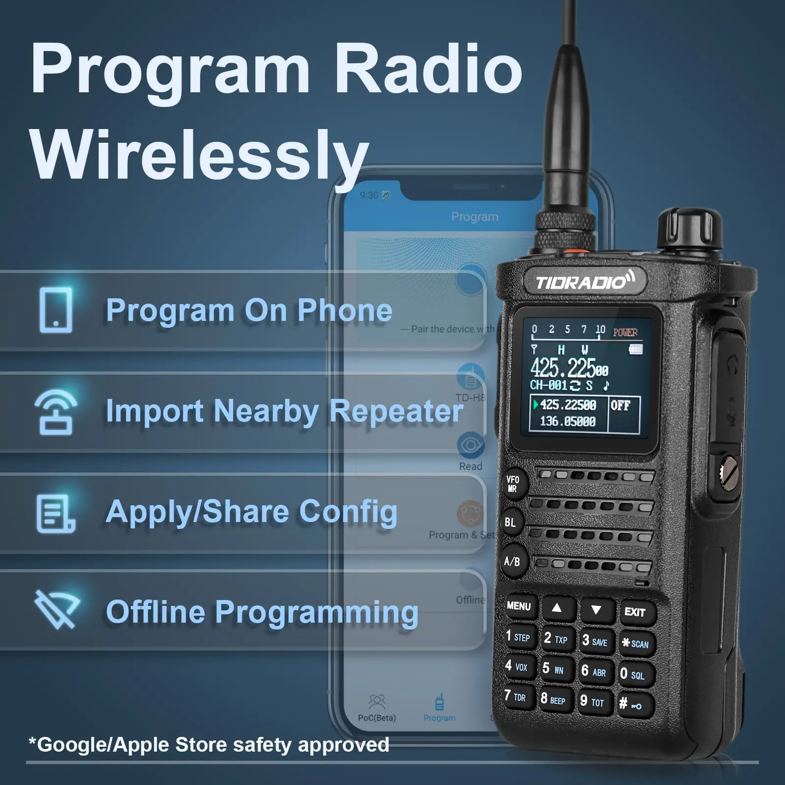 TIDRADIO TD H8 Multifunctional Walkie Talkie Long Range Portable Radio Convenient Programming Professional Communicator Device