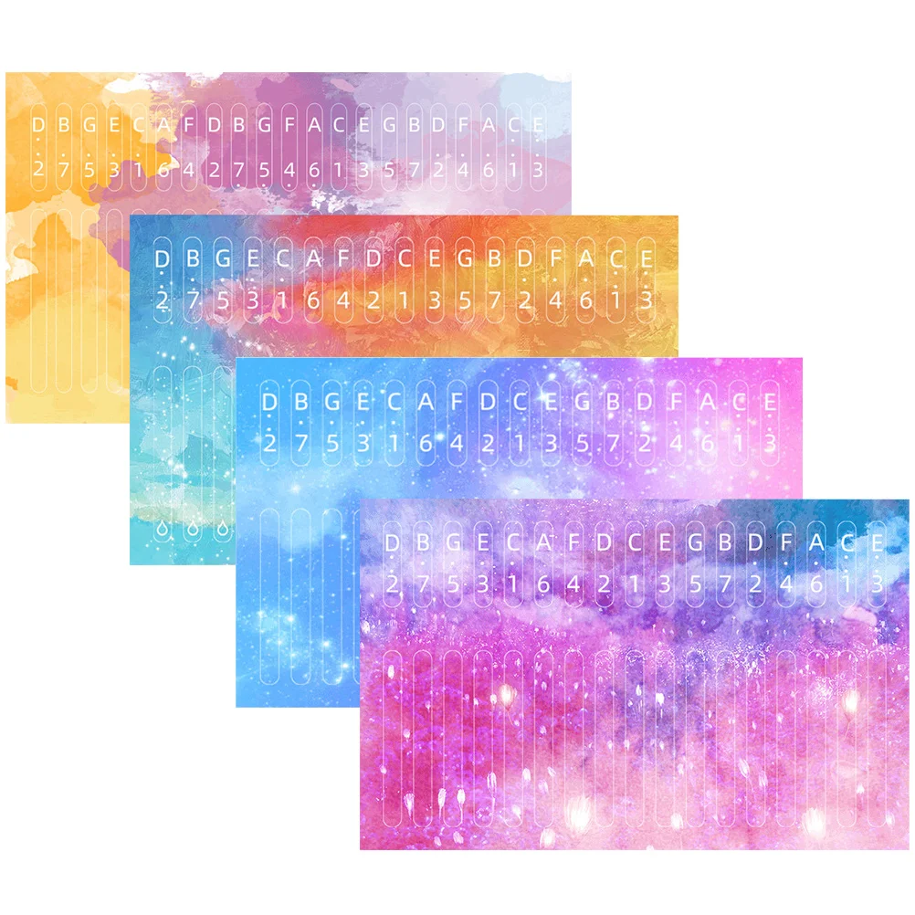 4 Pcs Stickers Kalimba Piano Thumb Decal Mini Note Keyboard Gift Lover Thumbs Learning