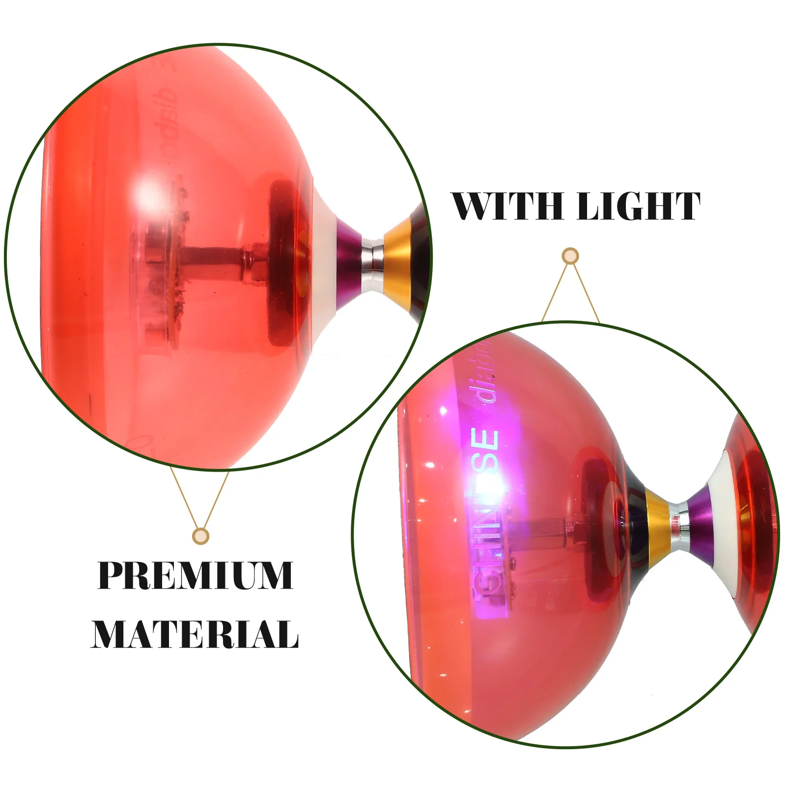 1 Set Chinese Yo-yo Juggling Toy Crystal Diabolo Plaything with Sticks and String