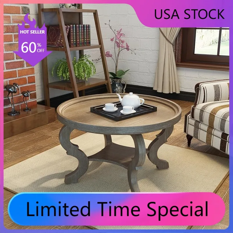 

Living Room Furniture Christopher Knight Home Althea Faux Wood Circular Coffee Table, Nature