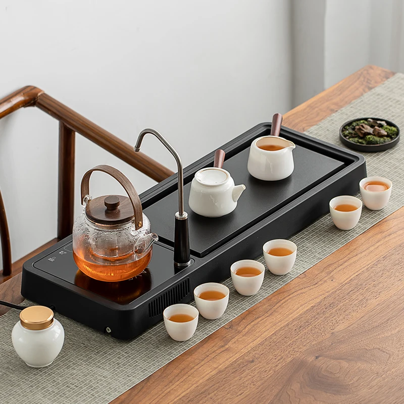 

Tea Tray Kung Fu Tea Set Household Automatic Integrated Small Drainage Tea Table Kettle Dry Pour Tea Sea Support