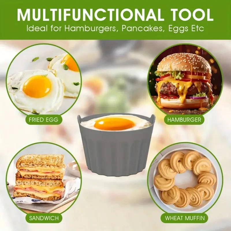 Air Fryer Accessories 2/4Pcs Silicone Air Fryer Baking Ramekins Muffin Egg Poacher Cupcake Baking Cups Nonstick Easy Release Microwave Oven Moulds air fryer accessories,silicone baking tray