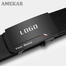 Custom Name Belt For Men Personalize Design LOGO Custom Made Belts Men Full Black Fashion Original Soft Leather Belt New