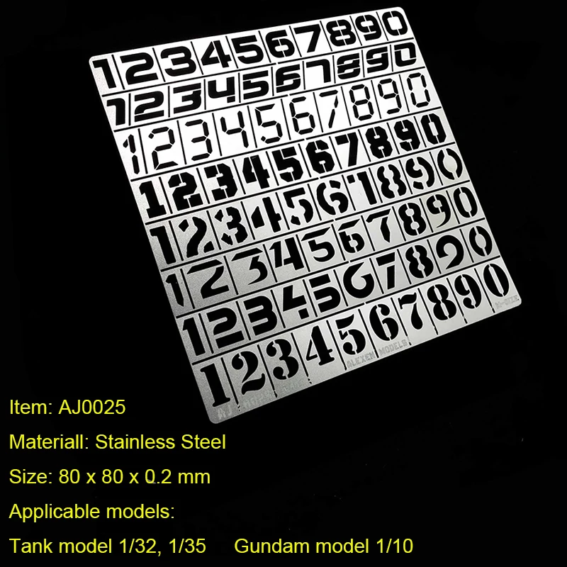 Military Tank / Vehicle Model DIY Letters / Numbers Hollow Spray PlateTool Stencils Template 1/32 1/35