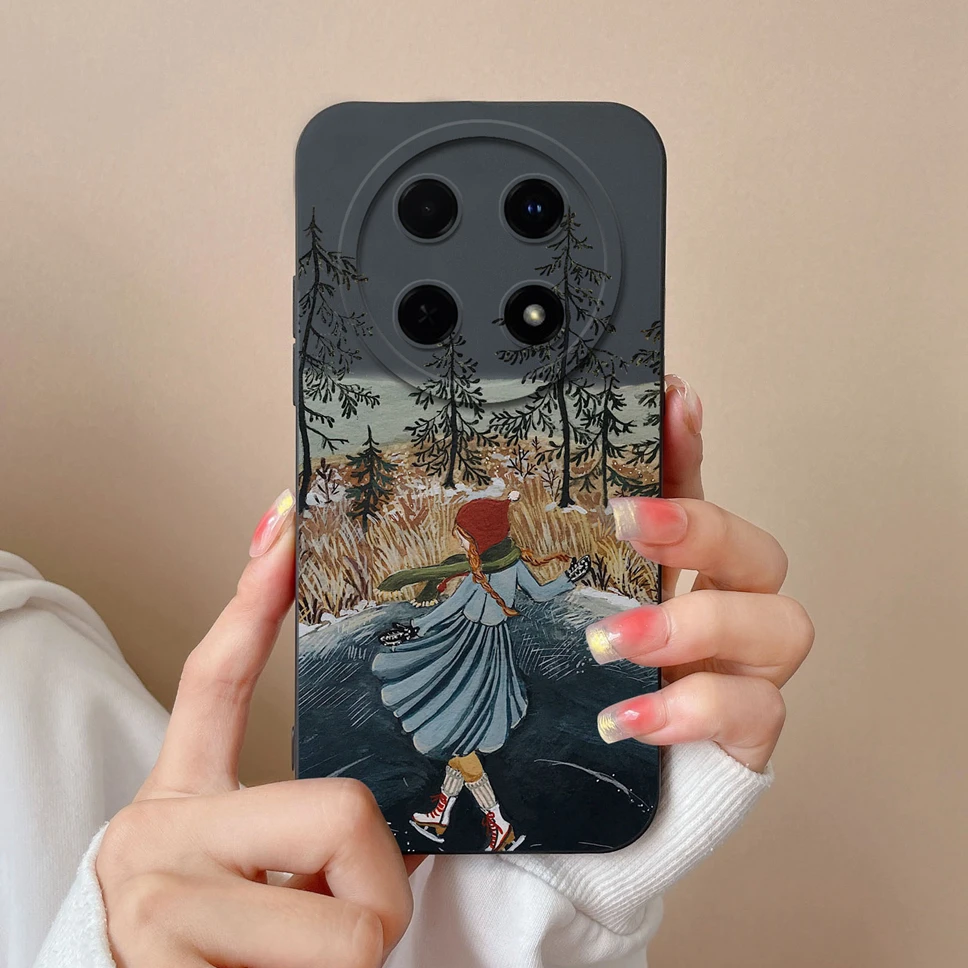 Fashion Pretty Sweet Girl Soft Liquid Silicone Phone Case - Protective Cover