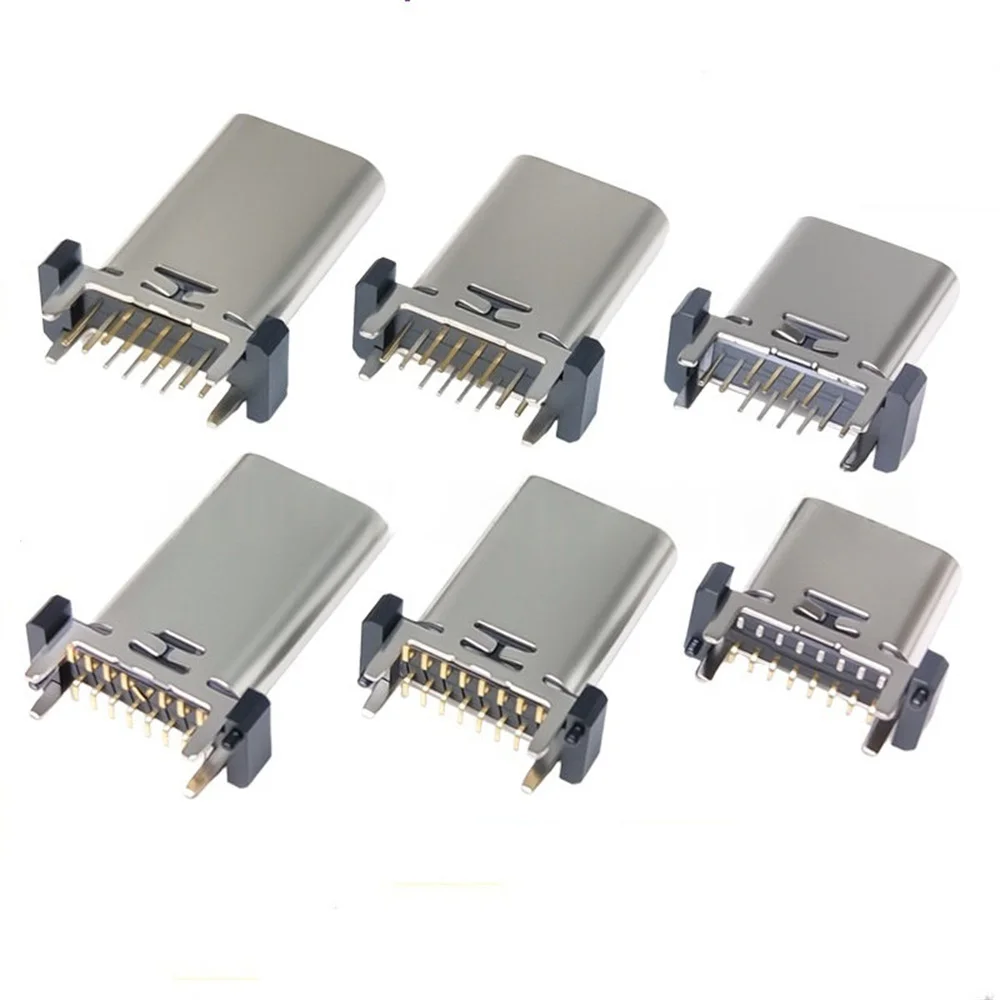 50Pcs Type-C 16P 암 소켓 수직 인라인 플러그/SMD USB 충전 인터페이스 8.8/9.3/10.0/10.5//12.4/13.1/13.7/15.0/17.5 MM
