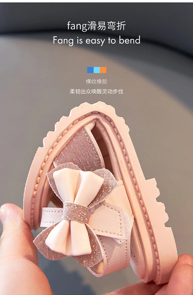 leather girl in boots Summer Girls Sandals 2022 New Bow Simple Cute Pink White Children Sandals Toddler Baby Soft Casual School Girl Shoes extra wide children's shoes