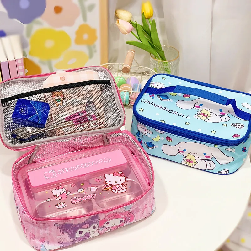 Sanrio Kawaii Lunch Bag Women Anime My Melody Hello Kitty Travel Thermal  Breakfast Box School Child Lunch Box Tote Food Bag - AliExpress