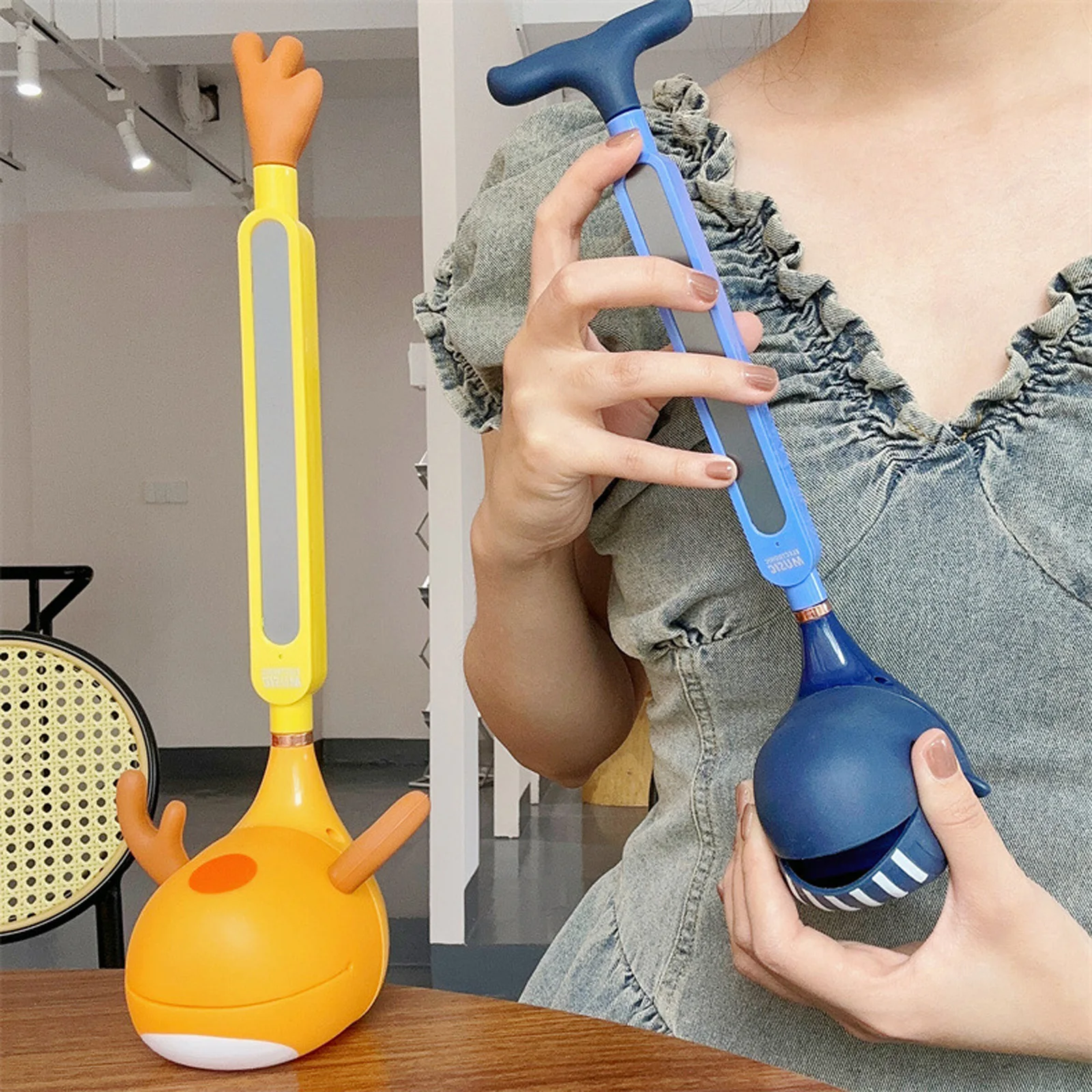 Electronic Erhu Adorable Mini Guitar Erhu Cute Cartoon Shape Music Synthesizer Kids Children Early Educational Learning Fun Gift