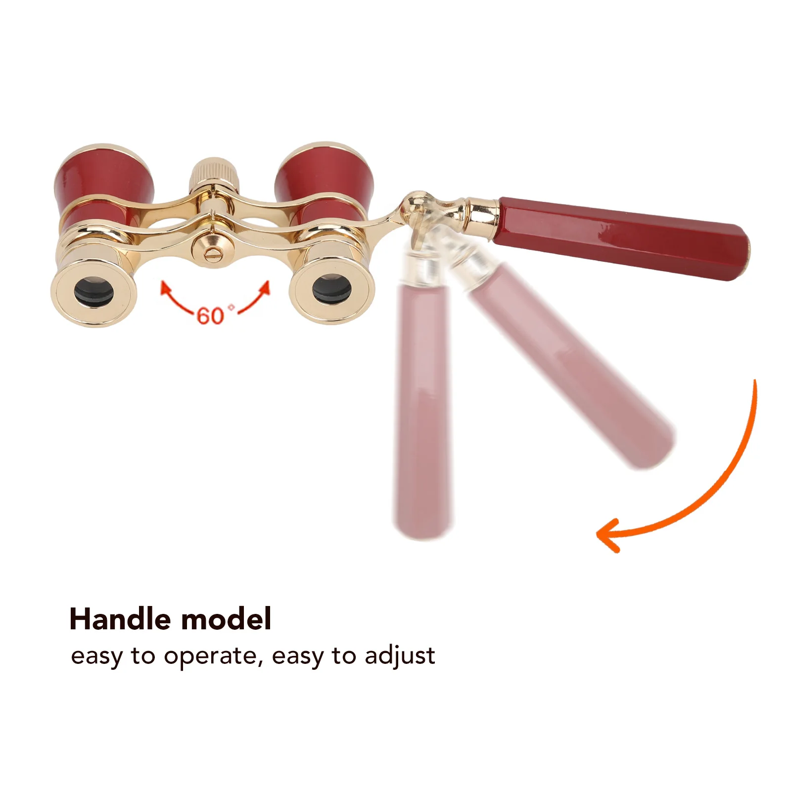 Opera Glasses BinocularsHandle 3X25 Metal Portable Theater Glasses for Watching Drama Stage Play Art Performance