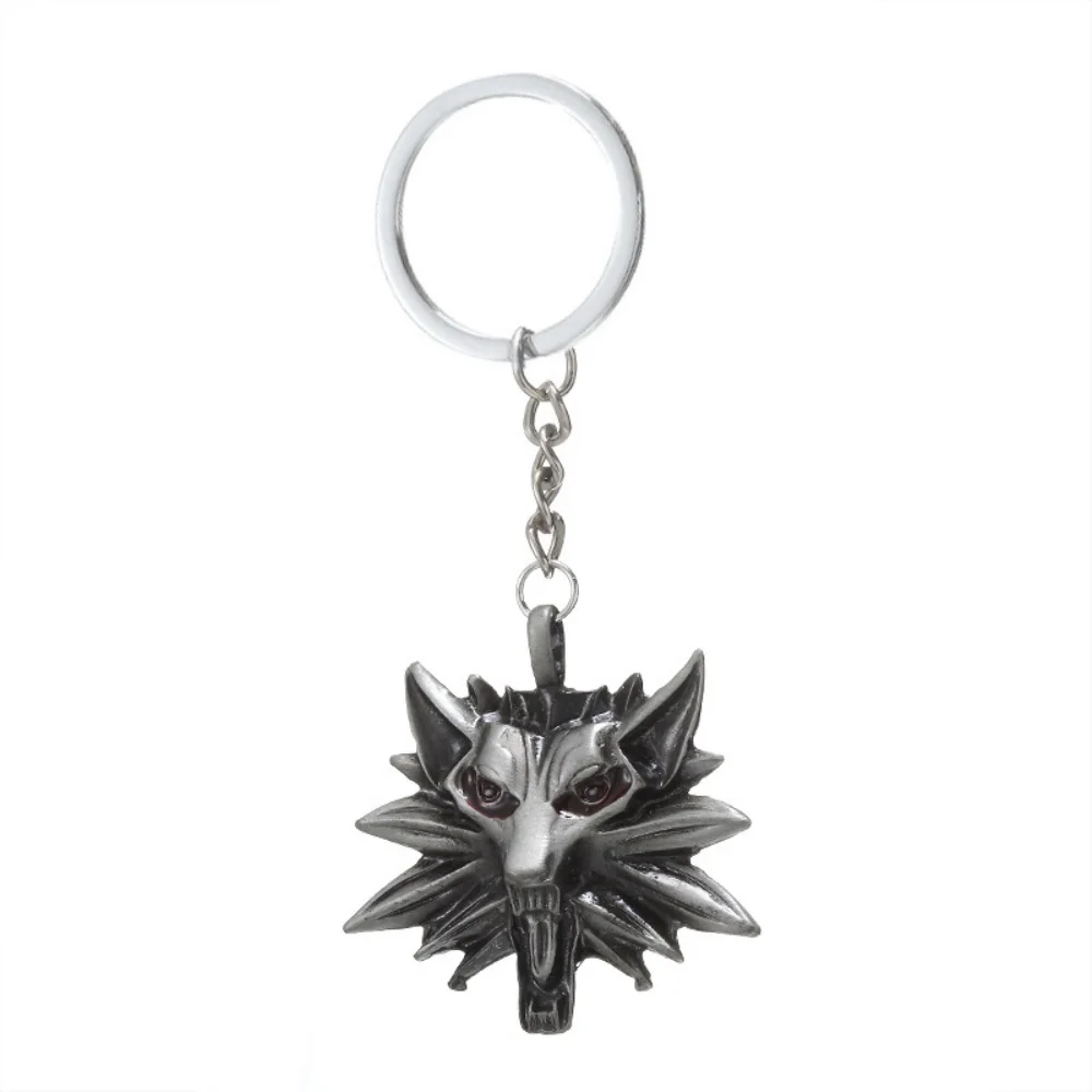 Fashing Wolf Head Schlüsselhalter Tasche Karte Original Qualität Witcher Schlüsselanhänger Metall Schlüsselanhänger Wolf Head Key Original Qualität