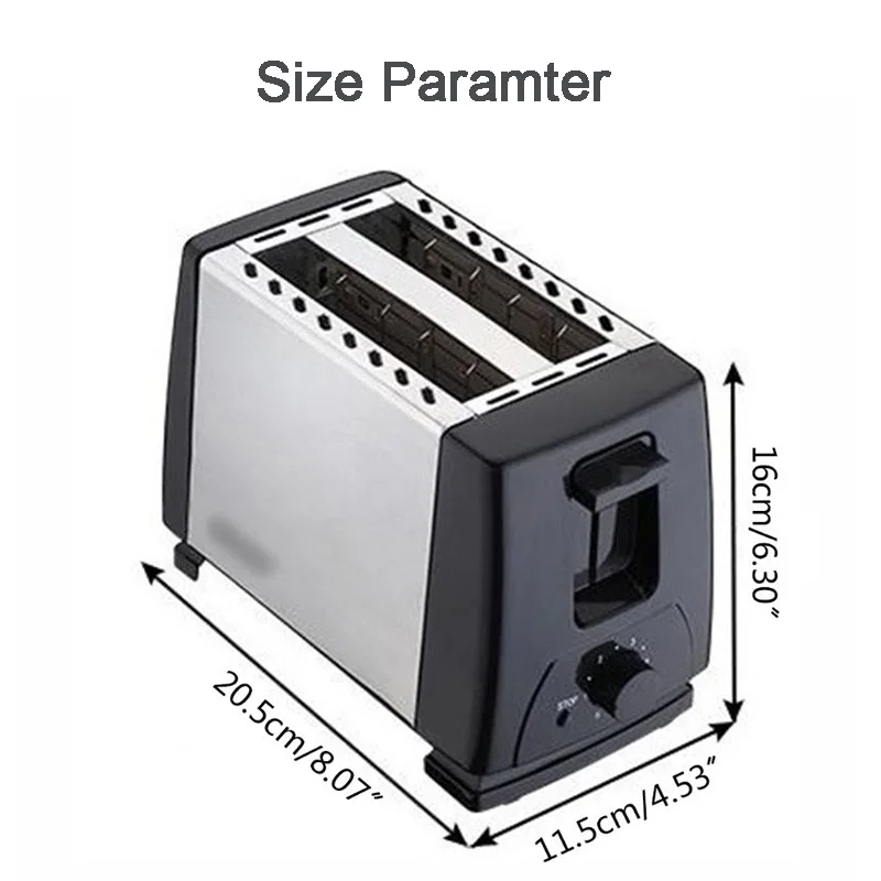 Fast Heating Bread Toaster Machine Stainless Steel 2 Slot 6 Modes Automatic Bounce Breakfast Maker Oven Baking Home Appliance