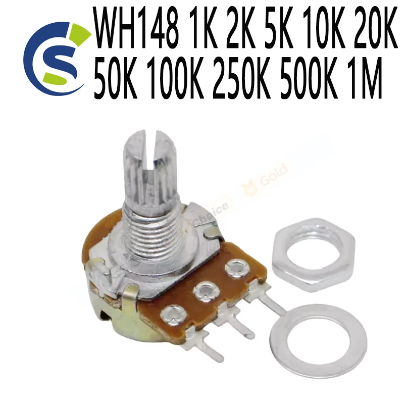 5 PZ RV09 Potenziometro 12.5mm Albero 3Pin 1k 2k 5k 10k 20k