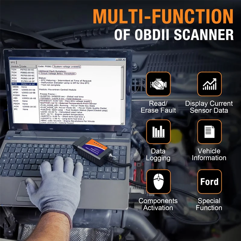 ELM327 FORscan Code Reader USB V1.5 Switch with PIC18F25K80 Chip HS/MS CAN OBD2 FORscan Diagnostic Scanner Tool For Ford