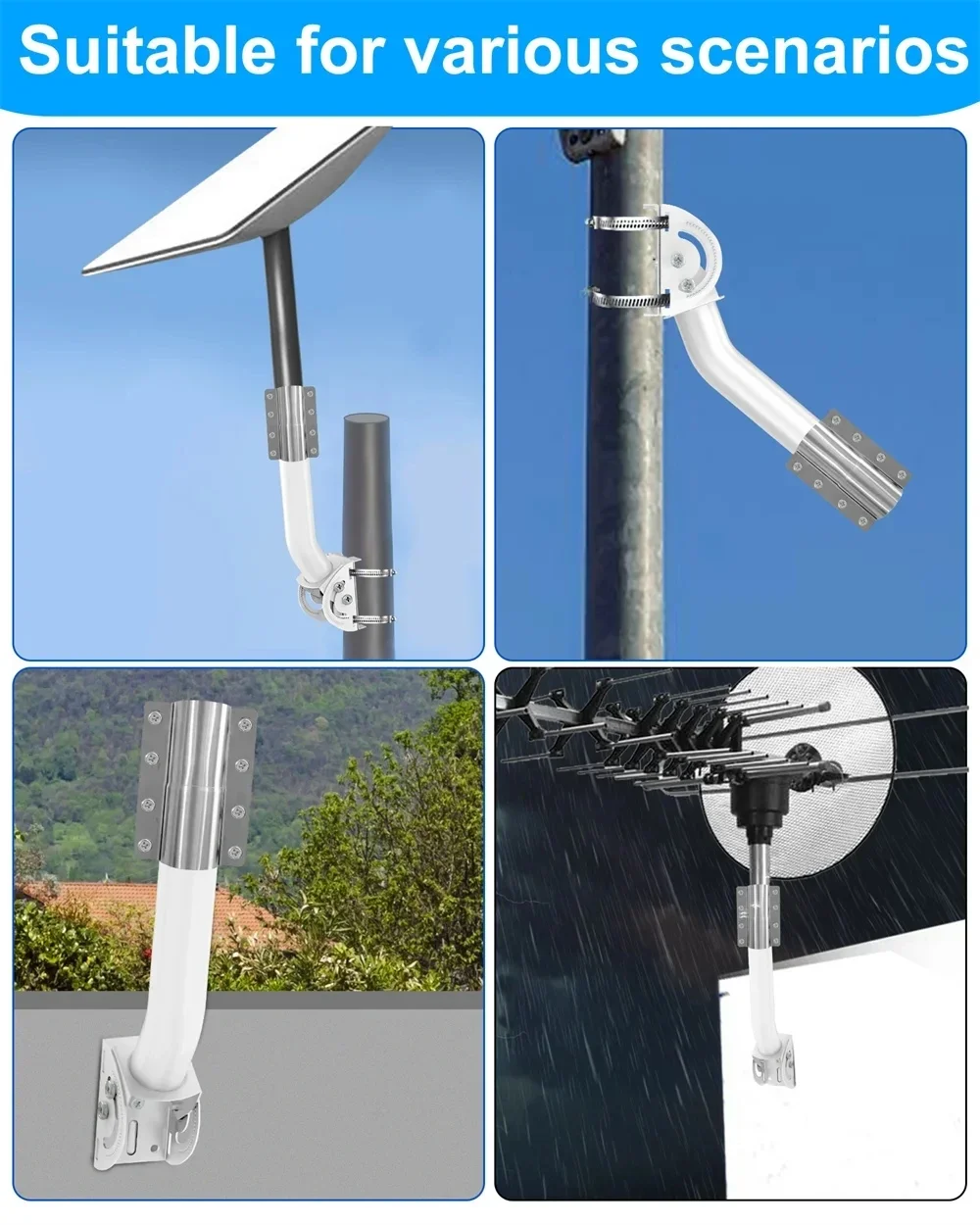 Antenna Bracket, Outdoor Access Point AP CPE, TV Antenna, WiFi Extender, Wall Mounted J Installation ,Suitable For Star Chain