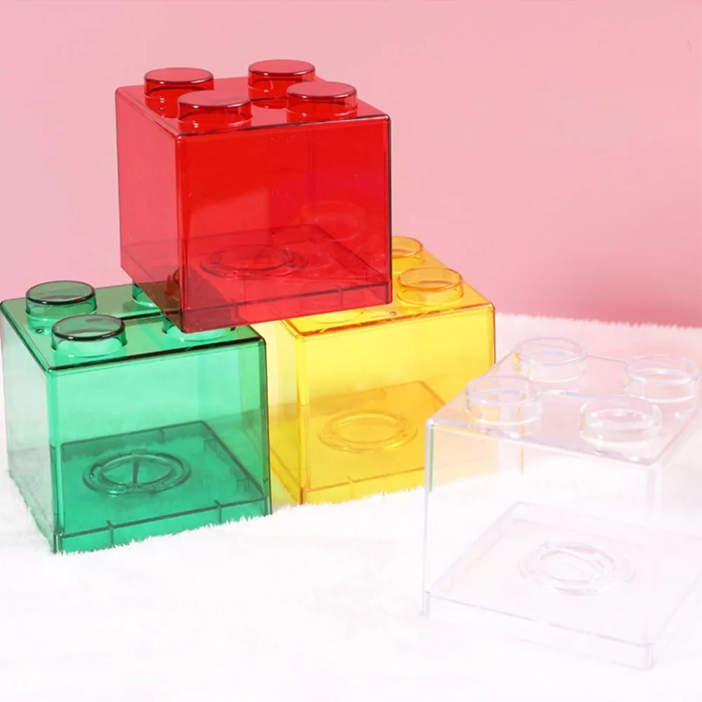 Boîtes de Rangement Originales Type Lego Transparentes Colorées