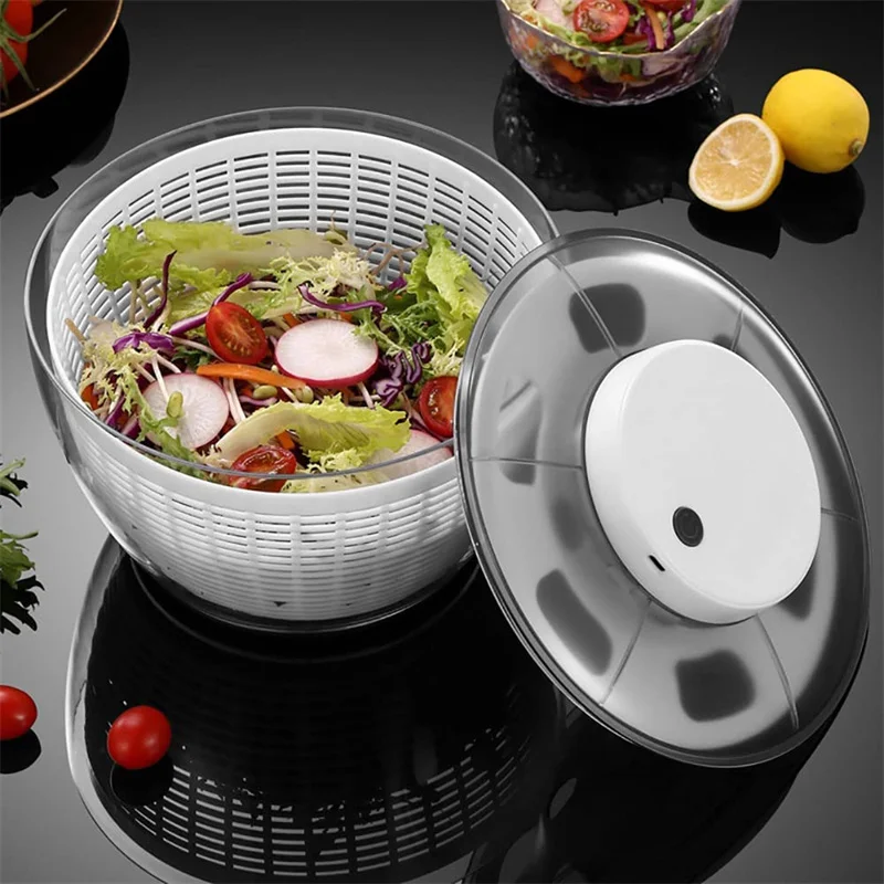 Electric Salad Spinner Food Strainers Salad Making Tool Accessory Automatic  Multifunctional Vegetable Salad Ehydrator 6L - AliExpress