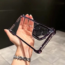 Electroplated Transparent TPU Soft Silicone Shockproof Phone Case with Fashionable Bumper Design for Honor 400 Pro (PURPLE)