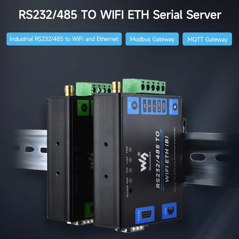 Modbus Mqtt Gateway Metal Case Opcional Servidor Poe Série Industrial Rs232 Rs485 para Wifi - Imagem 6