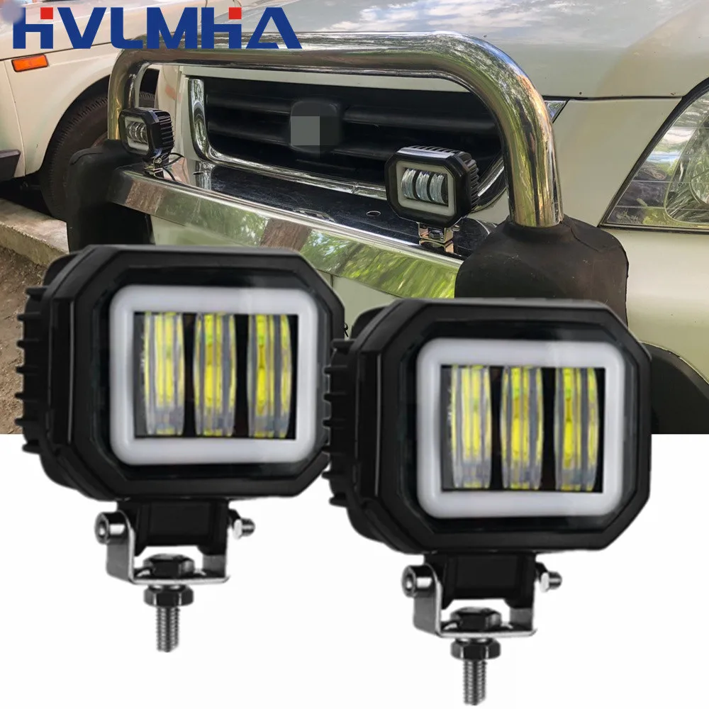 Angel Eye LED Fog Lamp Square Or Round Headlight for Auto