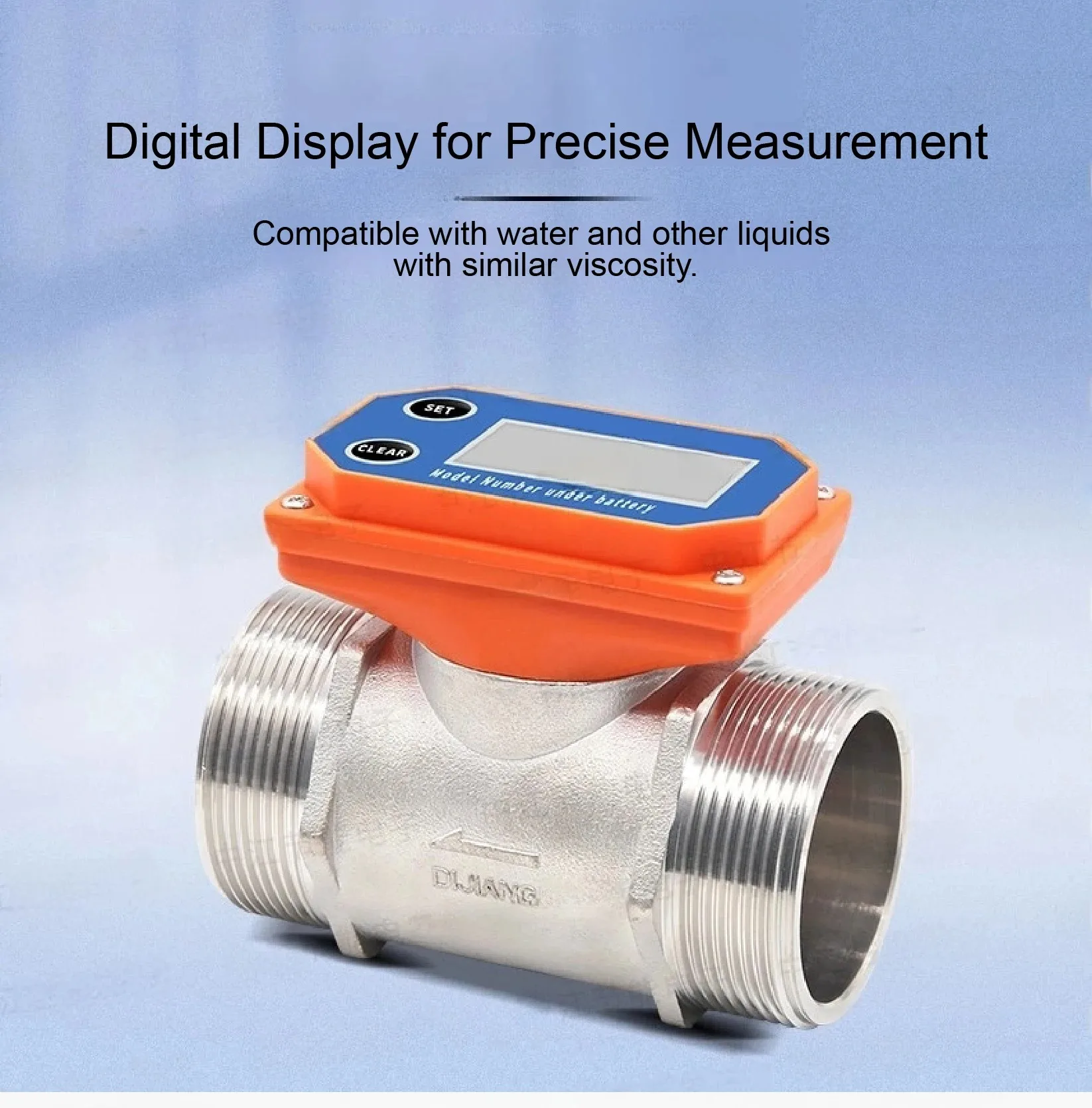 Intelligent Digital Flow Meter Stainless Steel Flowmeter LCD Display Electronic