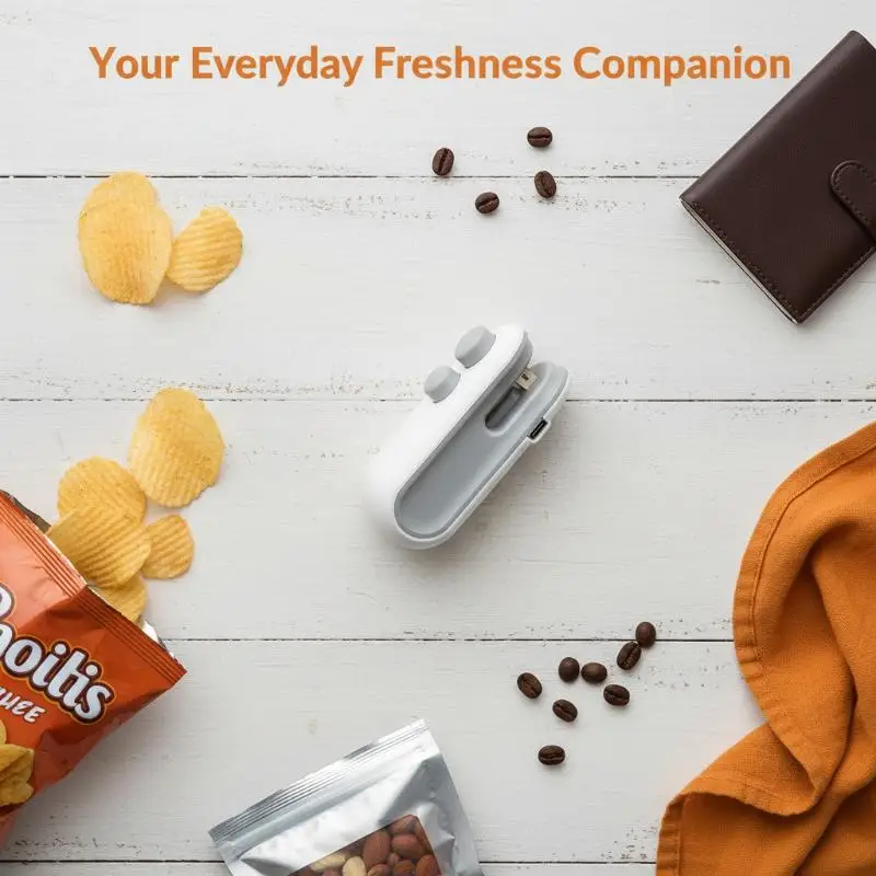 Mini Handheld Food Heat Sealer USB Recharging Bag Resealer for Food Storage Seal Freshness Portable Device 4