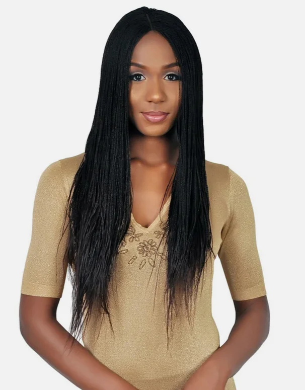 Micro Braided Afro Wigs Small hair Wig 22 Inches Synthetic Hand Braided Wigs