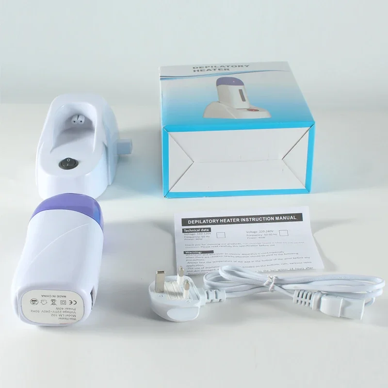 Portable Roll On Wax Heater Depilatory Warmer Refillable Wax Cartridge Wax-melt Machine with Base Skin Care Tool Hair Removal