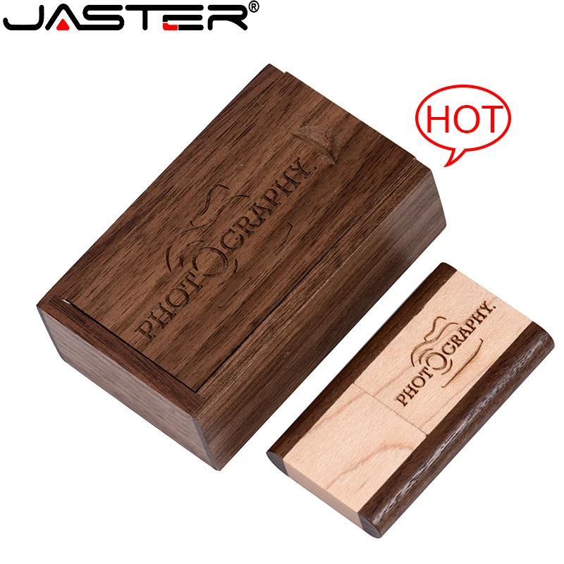 

USB-флеш-накопитель JASTER в деревянной коробке, 128 ГБ, 64 ГБ, 16 ГБ, 32 ГБ