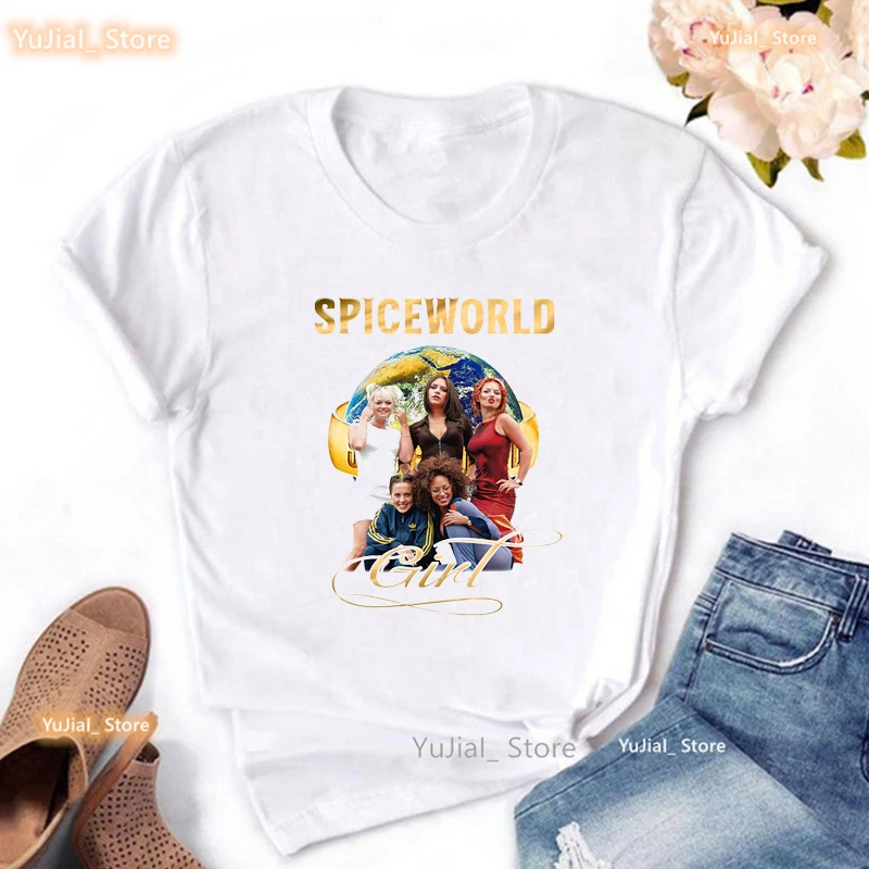 

Vintage Spice Girl Graphic Print T Shirt Women Clothes 2023 Hip Hop Rapper 90s Retro Tshirt Femme Summer Fashion Tops Tee Shirt