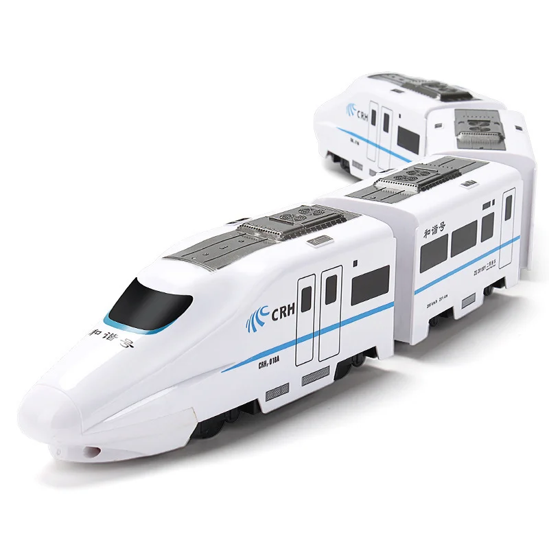 New Harmony Railcar Simulation High-speed Railway Train Toys for Boys Electric Sound Light Train EMU Model Puzzle Child Car Toy high simulation lexus es300 alloy 1 32 vehicle collection model sound and light pull back toy car boy child s birthday gift s